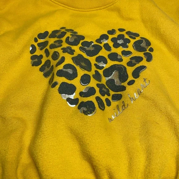 Jumping Beans Mustard Heart Print Kids Sweatshirt - Picture 2 of 3